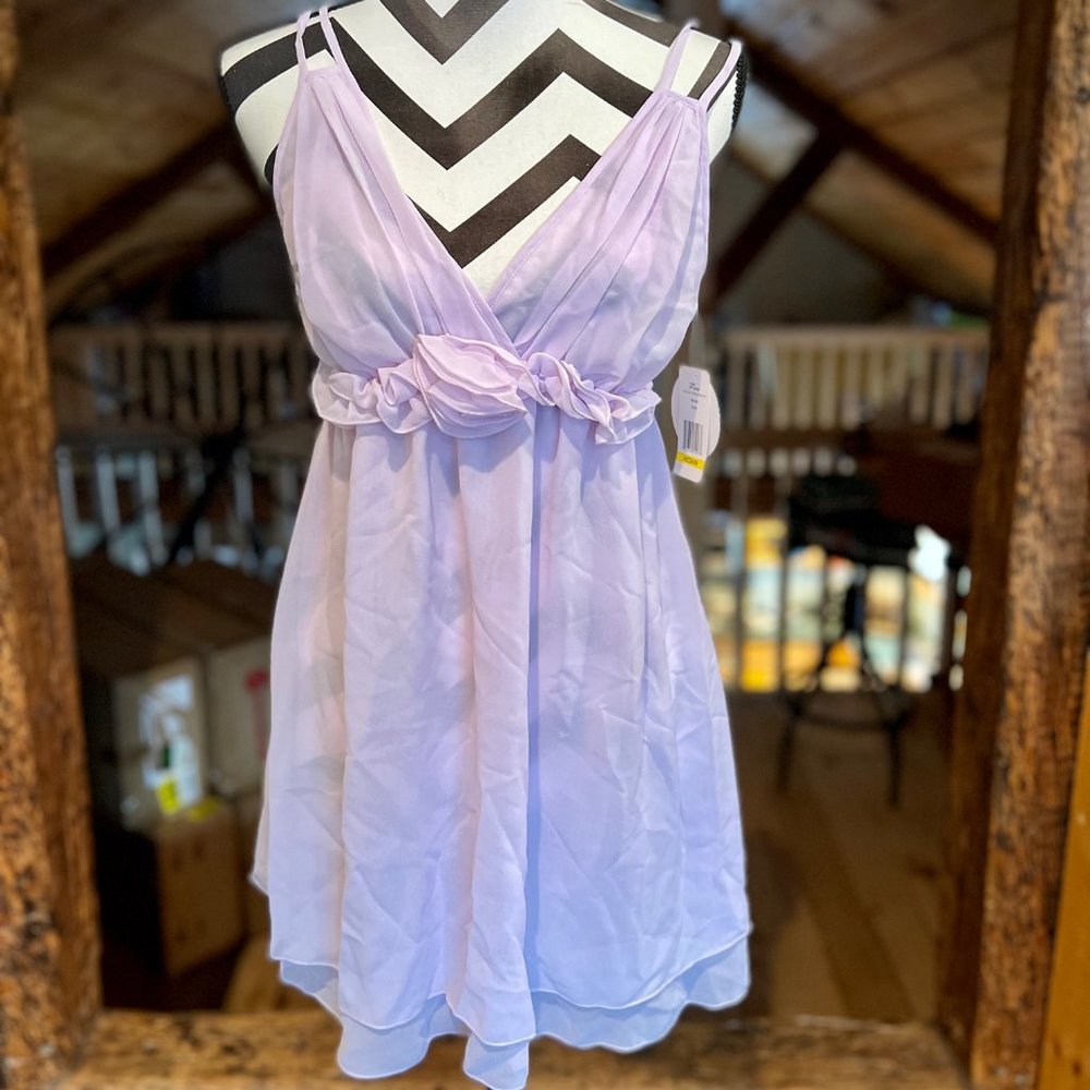 NEW! Sheer light chemise nightie with rosettes in Lilac